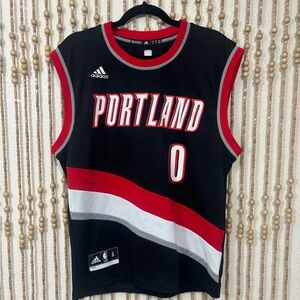 Portland Trailblazers Damian Lillard #0 Adidas Y2K Basketball Athletic Jersey S